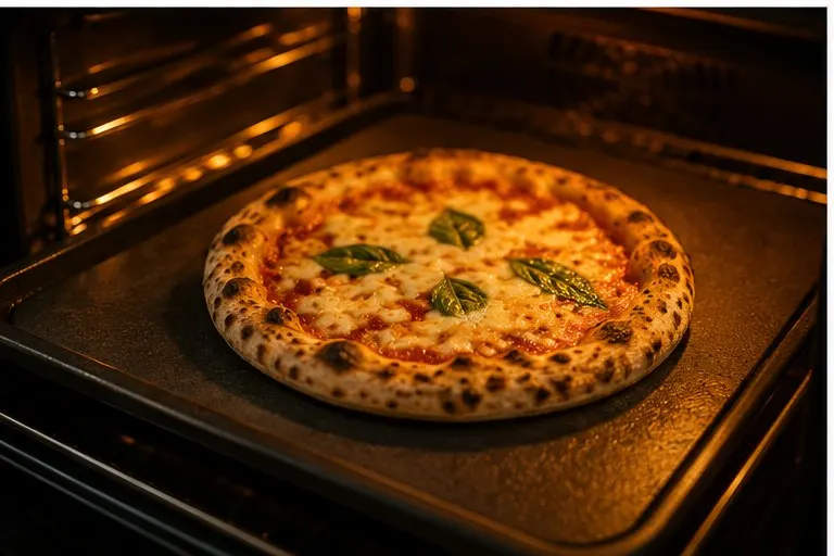 Cocinar la pizza en el horno